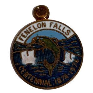 Fenelon Falls Pendant Medal Token Centennial 1874-1974 Enamel